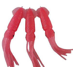 Pink 12.5cm Lumo Coloured Fishing Octopus Skirts (Pkt of 3)