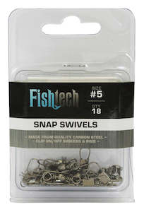 Fishtech Snap Swivels #5 (18 per pack)