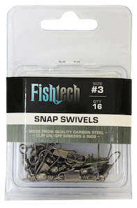 Swivels: Fishtech Snap Swivels #3 (16 per pack)