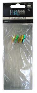 5 Hook Sabiki Rig Size 8 (1 per pack )