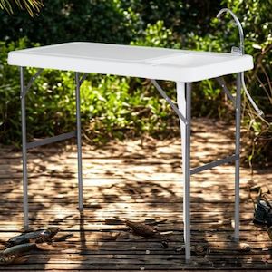Outdoor Activities: Multi-Purpose Outdoor Fillet Table with Sink & Faucet