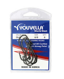 Beak Hooks: Youvella Octy Hooks 6/0 (6 per pack)