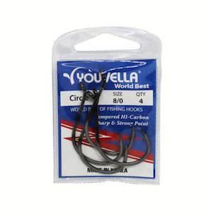 Circle Hooks: Youvella Circle Hooks 8/0 (4 PER PACK)