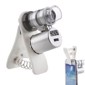 Binoculars: Handheld Mini Pocket 60x Microscope Loupe Jeweler Magnifier With LED