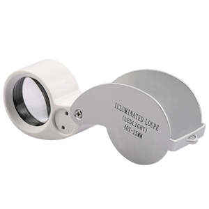 Binoculars: 40X Portable Folding Magnifier Loupe - Illuminated Magnifier