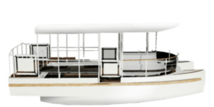 Products: Ruban Bleu “Navette” Electric Catamaran – NZ Electric Boat Co