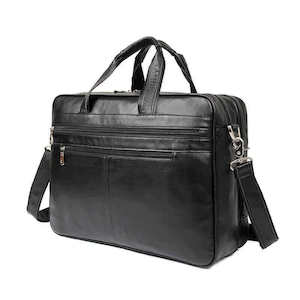 Briefcases: Black Nappa Leather Laptop Bag - Sleek and Functional