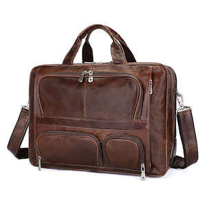 Brown Leather Laptop Bag for Business