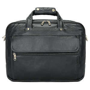 Briefcases: Men's Black Leather Laptop Bag - Stylish & Functional