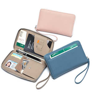 Leather Passport Wallet – RFID Zip Travel Organiser