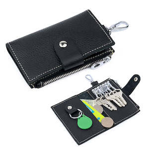 Leather Key Holder Wallet with Card & Coin Slot