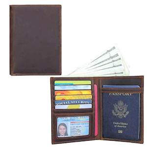 Premium Leather RFID Passport Wallet | Secure Your Travel Essentials