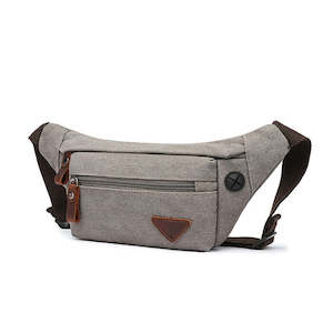 Canvas Bags: Canvas Bum Bag – Lightweight Waist Bag with Leather Trim