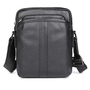 Shoulder Bags: Men's Black Leather Crossbody Bag | Shoulder Bag
