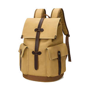 Mens Backpacks: Durable Canvas Backpack - Vintage Casual Style 27L
