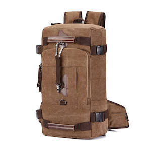 Mens Backpacks: Canvas Travel Backpack | Dual-Purpose Duffle and Weekender Bag 25L