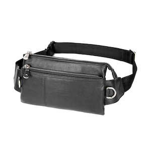 Versatile Leather Bum Bag – Black Waist Bag