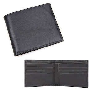 Mens Wallets: Men's Black Bifold Leather Wallet