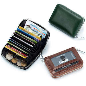 Transparent Window RFID Leather Card Holder Wallet