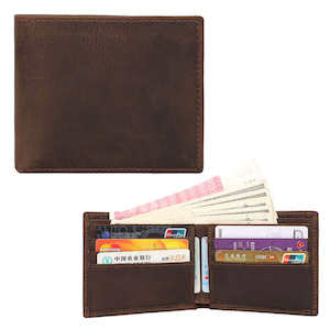 Men's Crazy Horse Leather Bifold Wallet