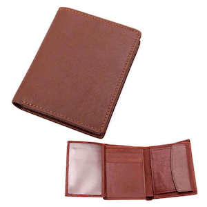Mens Wallets: Men's Genuine Leather Vertical Trifold Wallet