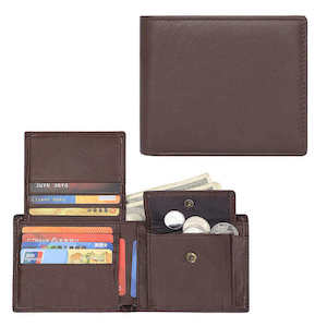 Mens Wallets: Classic Brown Men's Leather Wallet with Card Slots