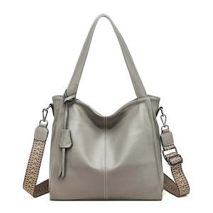 Tote Bags: Soft Leather Tote Bag – Woven Strap Shoulder & Crossbody