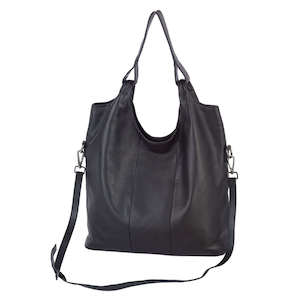 Tote Bags: Classic Black Genuine Leather Tote Bag – Versatile & Spacious