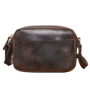 Vintage Leather Small Crossbody Bag – Unisex Mini Shoulder Bag