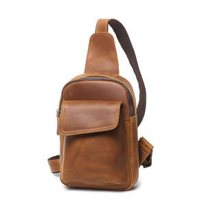 Leather Small Sling Bag – Vintage Crossbody Chest Pack