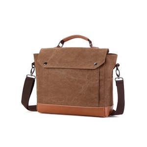 Mens Laptop Bags: Retro Casual Canvas Messenger Bag: Fits 13.3 Inch Laptop