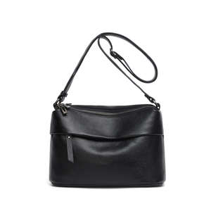 Leather Multi-Compartment Crossbody Shoulder Bag