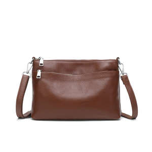 Classic Soft Leather Crossbody Bag with Adjustable Strap