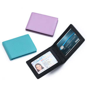 Leather Slim ID Card Holder with Dual ID Windows