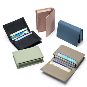 Wallets: Leather Card Holder with Main Storage Pocket