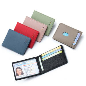 Wallets: Leather RFID ID Card Holder with ID Window