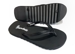 J1 Mens: J1 Original Zig Zag Jandals™ (Black, Mens sizing - unisex suitable)