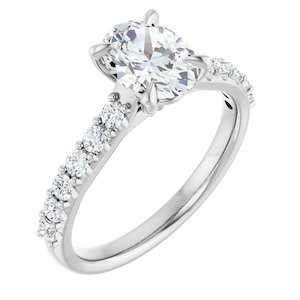 Continuum Silver Oval Brilliant Moissanite Engagement Ring