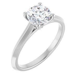 Continuum Silver Round Brilliant Moissanite Solitaire Engagement Ring