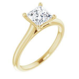 1.00 Carat Princess Cut Lab Grown Diamond Solitaire Engagement Ring