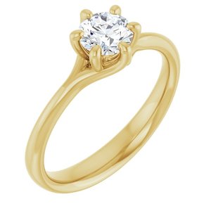 1/2 Carat Round Brilliant Moissanite Engagement Ring