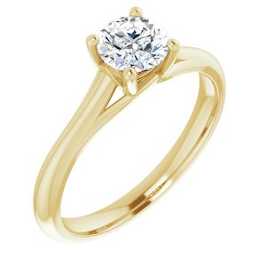 Moissanite Rings: Half Carat Round Brilliant Moissanite Engagement Ring