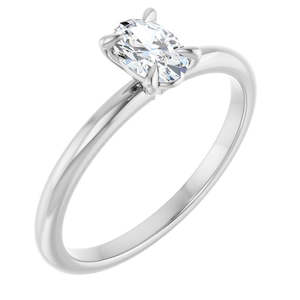 1/2 Carat Oval Moissanite Engagement Ring