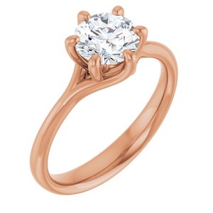 Moissanite Rings: One Carat Round Moissanite Engagement Ring