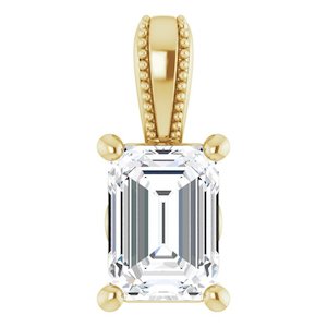 1.25ct Emerald Shape Moissanite Pendant