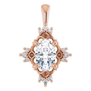 Vintage Oval Moissanite Pendant