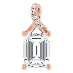 1.75ct Emerald Moissanite Twist Pendant