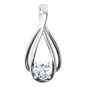 Moissanite Pendants And Necklaces: 1/2ct Infinity Moissanite Pendant