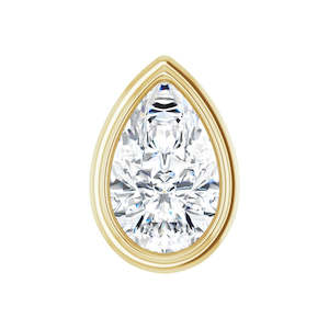 One Carat Pear Shape Moissanite Pendant