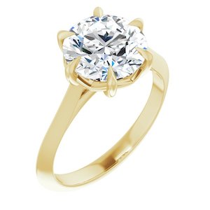 Four Carat Round Brilliant Moissanite Engagement Ring